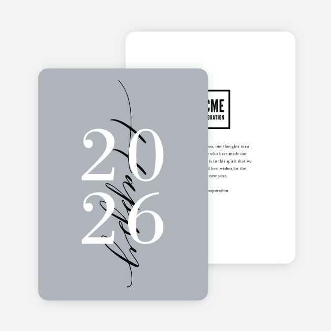 Stacked New Year Company Holiday Cards - Blue