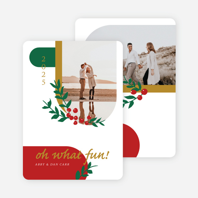 Oval Cutout Christmas Cards - Multi