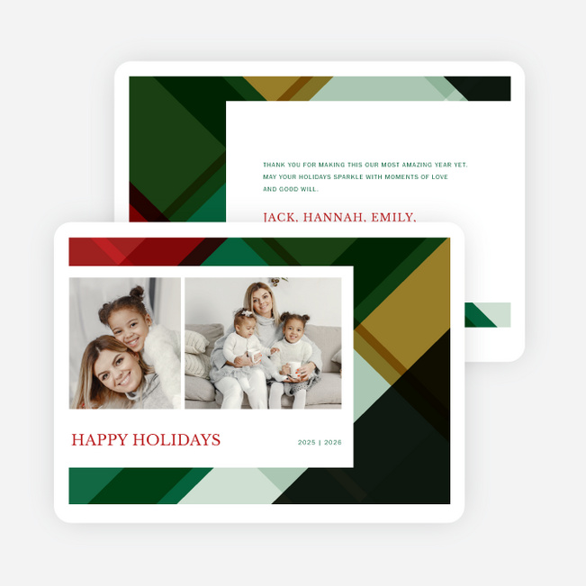 Big Plaid Holiday Cards and Invitations - Multi
