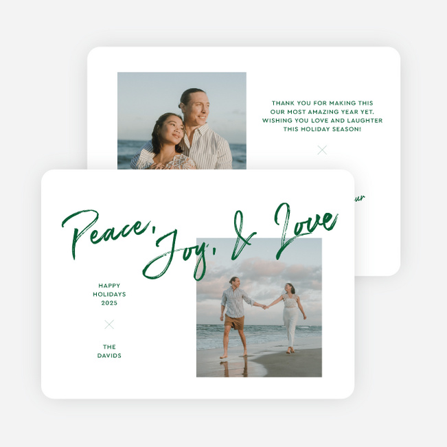 Brushed by the Season Holiday Cards and Invitations - Green