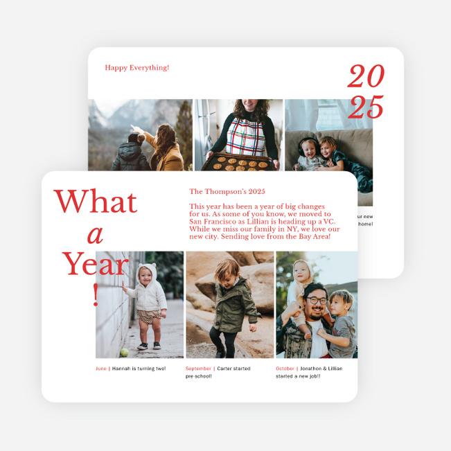 Happy Flashback Holiday Cards and Invitations - Red