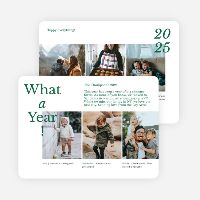 Happy Flashback Holiday Cards and Invitations - Green