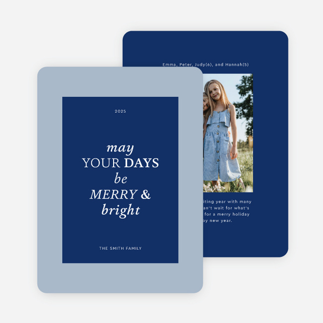 Stylish Type Christmas Photo Cards & Holiday Photo Cards - Blue