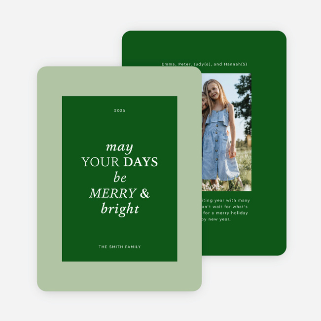 Stylish Type Christmas Photo Cards & Holiday Photo Cards - Green