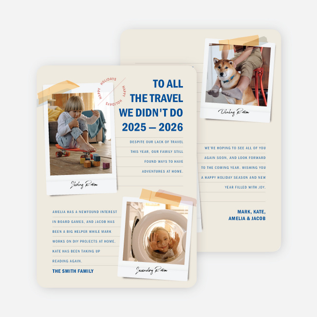 Travel Snapshots Holiday Cards and Invitations - Multi