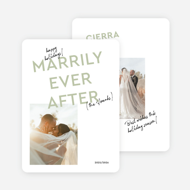 Festively Ever After Holiday Cards and Invitations - Green