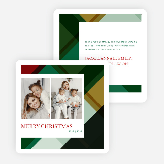 Big Plaid Christmas Cards - Multi