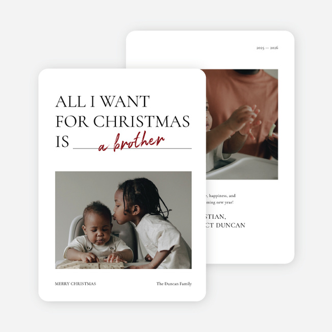 Fill in the Blank Personalized Christmas Cards - Black