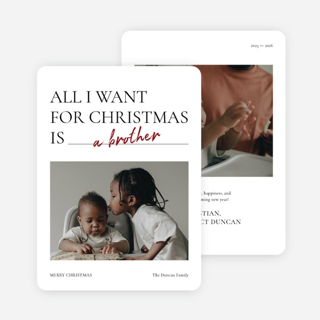 Fill in the Blank Personalized Christmas Cards - Black
