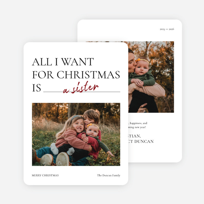 Fill in the Blank Personalized Christmas Cards - Black