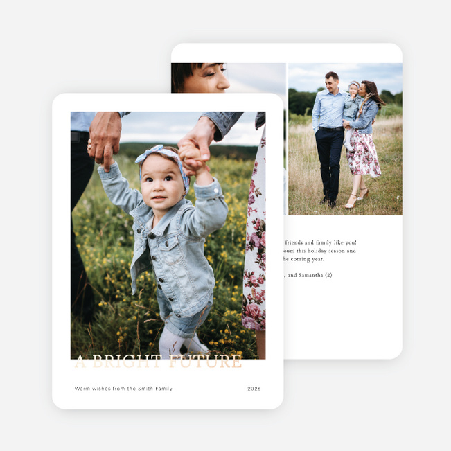 Foil Brightness New Year Cards and Invitations - Pink