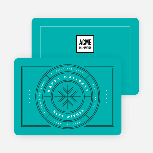 All Around Wishes Corporate Holiday Cards - Blue
