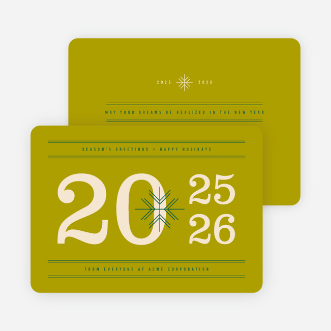 Best Wishes Corporate Holiday Cards - Green
