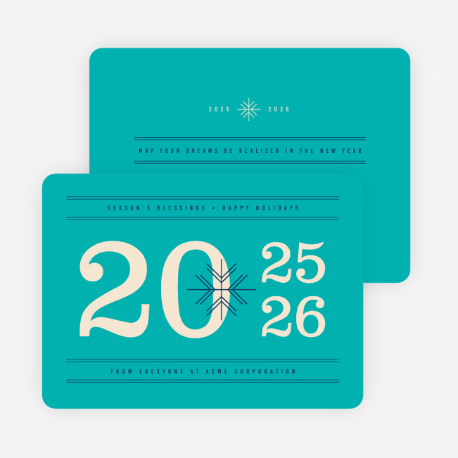Best Wishes Corporate Holiday Cards - Blue