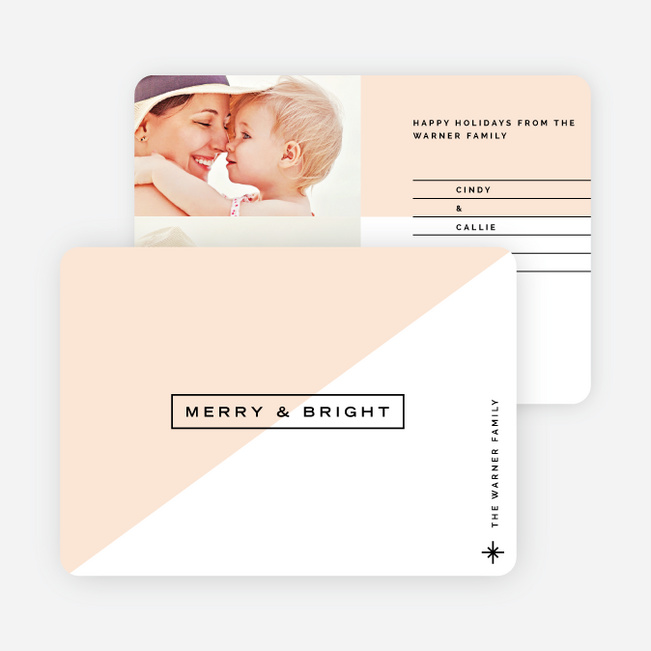 Color block Lines Holiday Cards - Pink