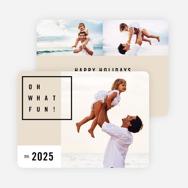 Modern Design Christmas Cards - Beige