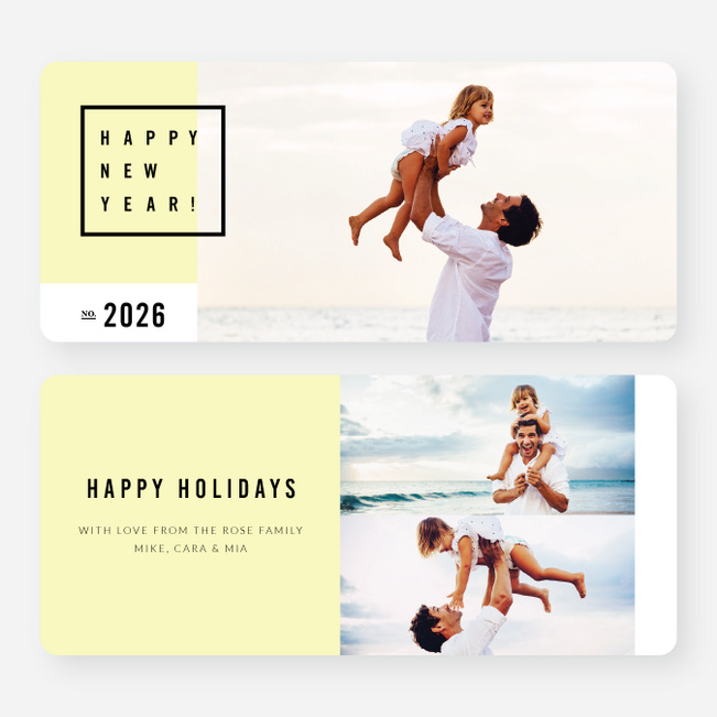 Be Modern New Year Cards - Yellow