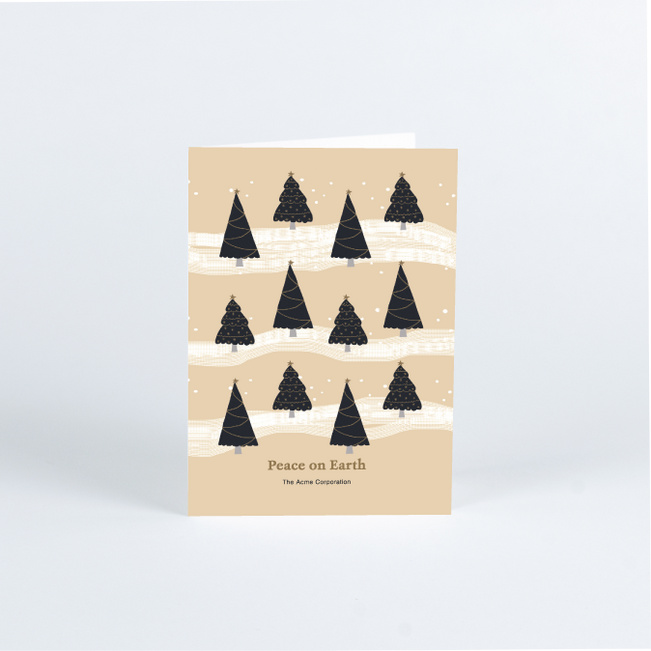 Decorated Trees Business and Corporate Holiday Cards - Beige