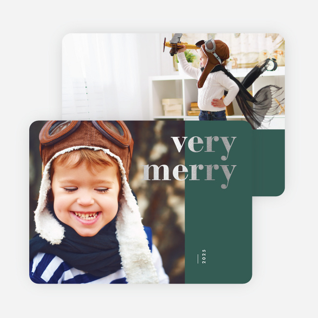 Foil Wishes Christmas Cards - Green