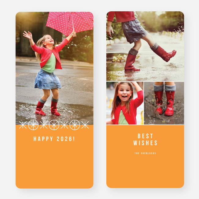 Ornaments Galore New Year Cards - Orange