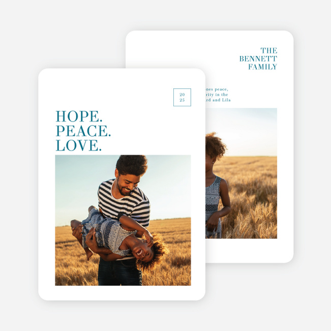 Clean Angles Multi Photo Holiday Cards - Blue