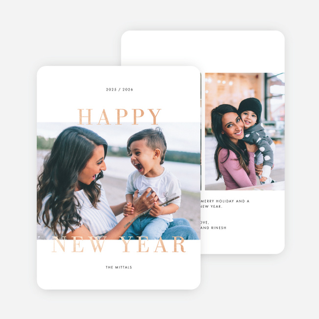 Foil Moments New Years Cards - Pink