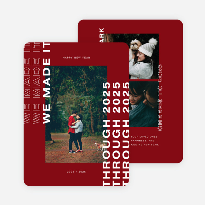Made it Through New Year Cards and Invitations - Red
