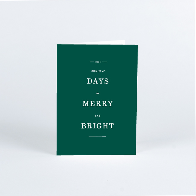 Minimal Greetings Corporate Holiday Cards - Green
