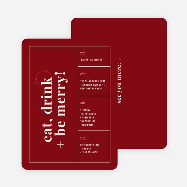 Rustic Fun Holiday Invitations - Red