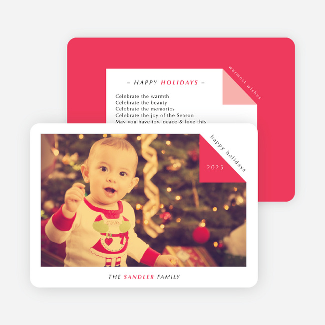 Folded Corner Photo Cards for the Holidays - Red