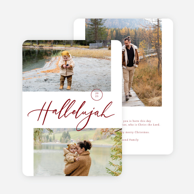 Hallelujah Christmas Cards - Red