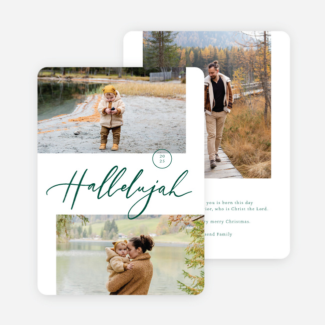 Hallelujah Christmas Cards - Green