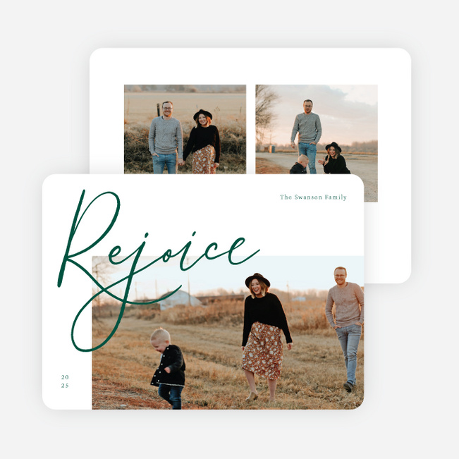 Let Us Rejoice Christmas Cards - Green