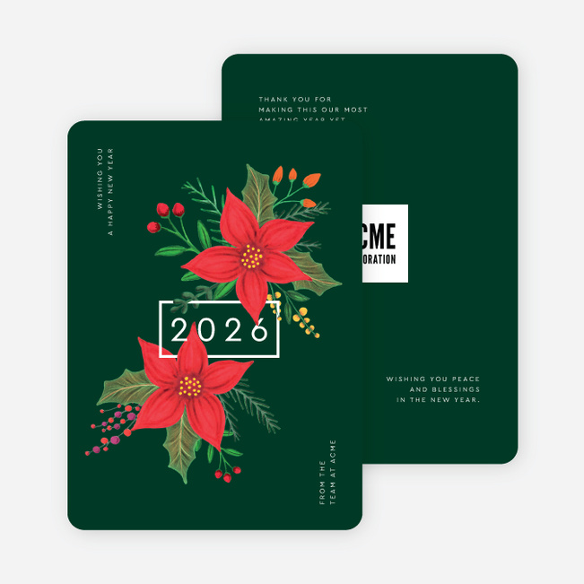 Verdant Wishes Business and Corporate Holiday Cards - Multi