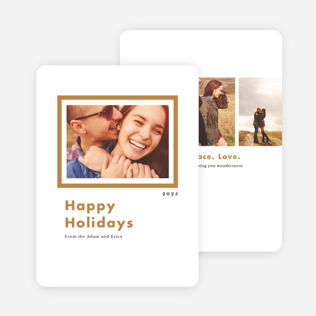 Bold Frame Holiday Cards - Brown
