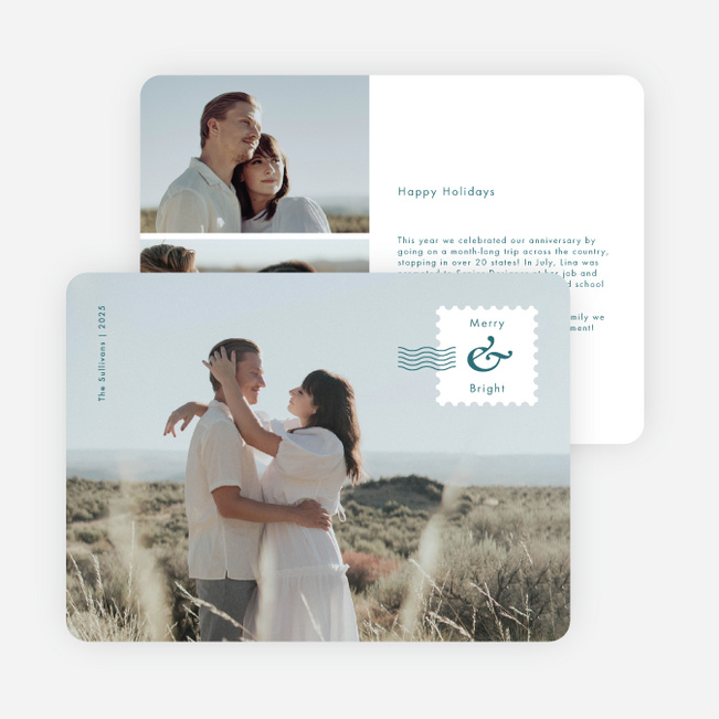 Brightly Stamped Holiday Cards and Invitations - Blue