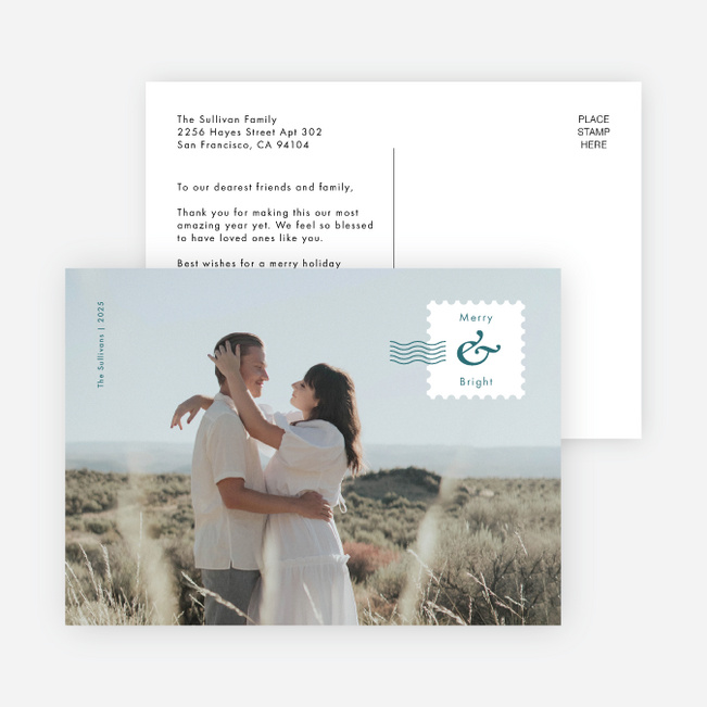 Brightly Stamped Holiday Cards and Invitations - Blue