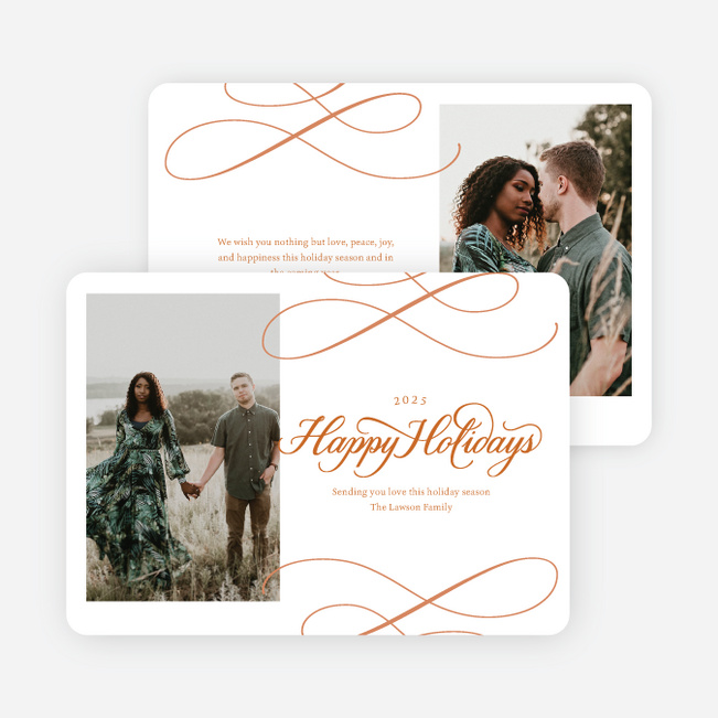 Whispered Wishes Holiday Cards and Invitations - Orange