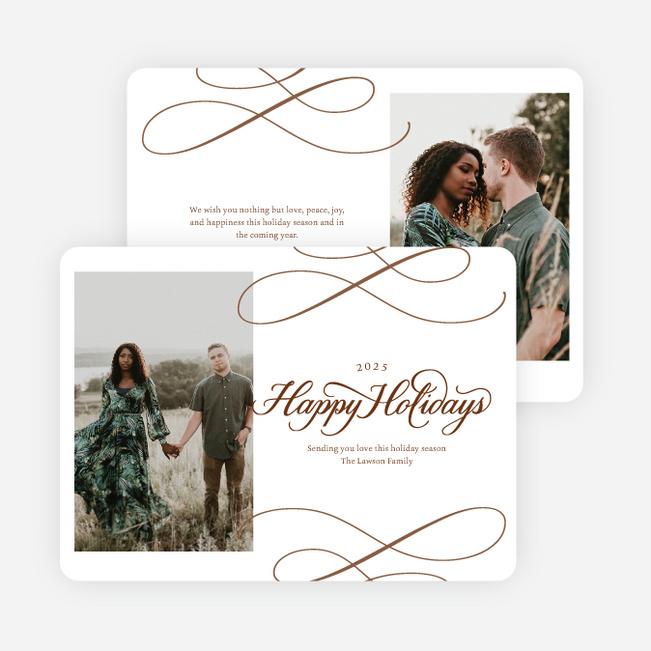 Whispered Wishes Holiday Cards and Invitations - Brown