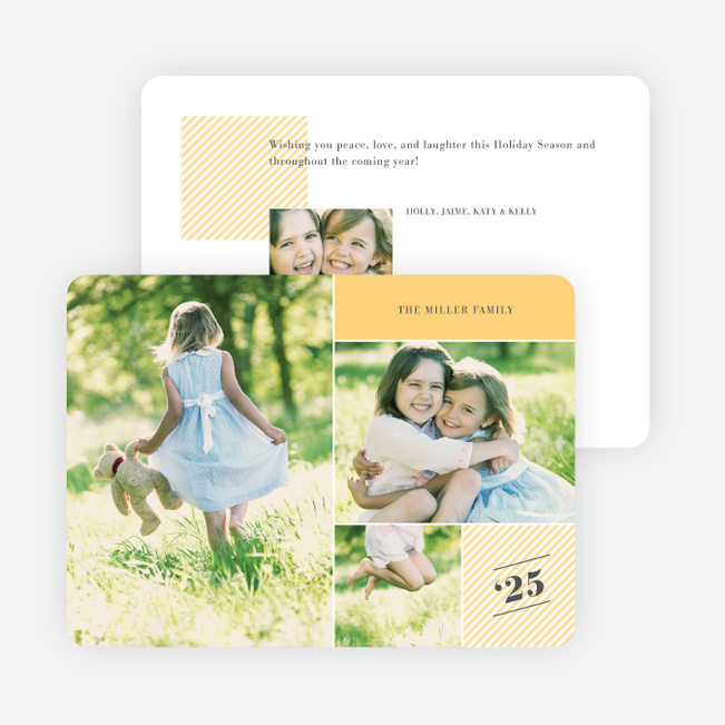 Photo Collage Holiday Cards - Yellow