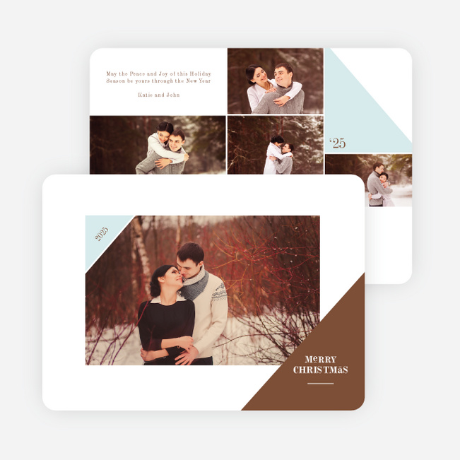 Corners Christmas Photo Cards - Brown