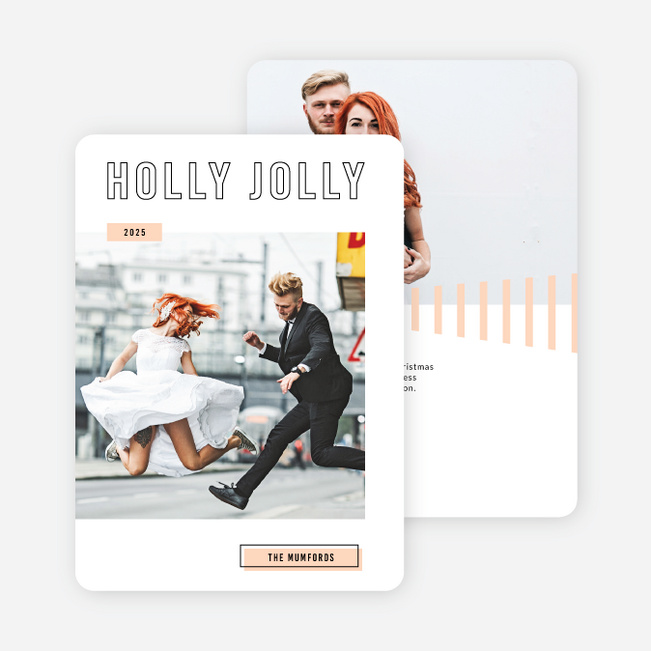 Holly Jolly Christmas Photo Cards - Orange