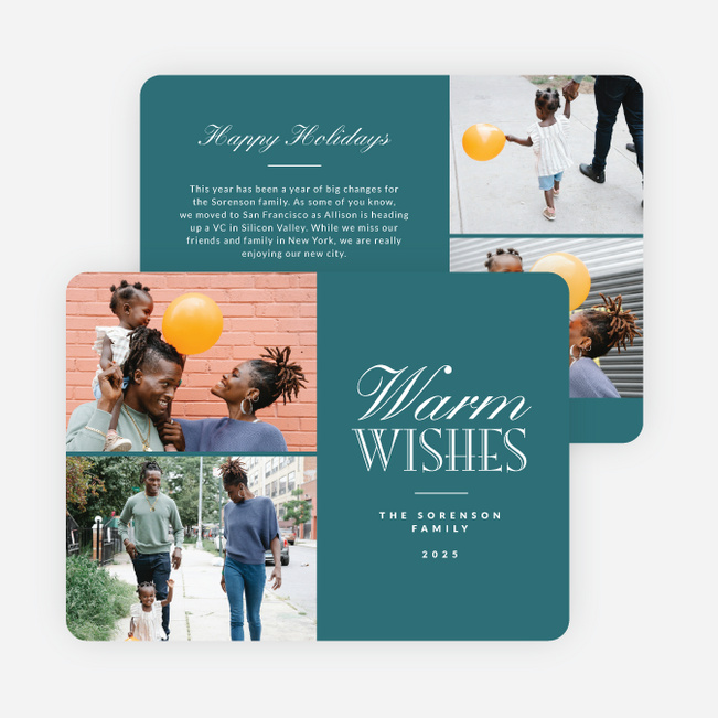 Blissful Wishes Holiday Cards and Invitations - Blue