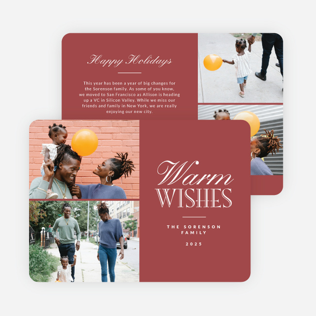 Blissful Wishes Holiday Cards and Invitations - Pink