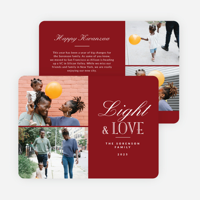 Blissful Wishes Kwanzaa Cards - Red
