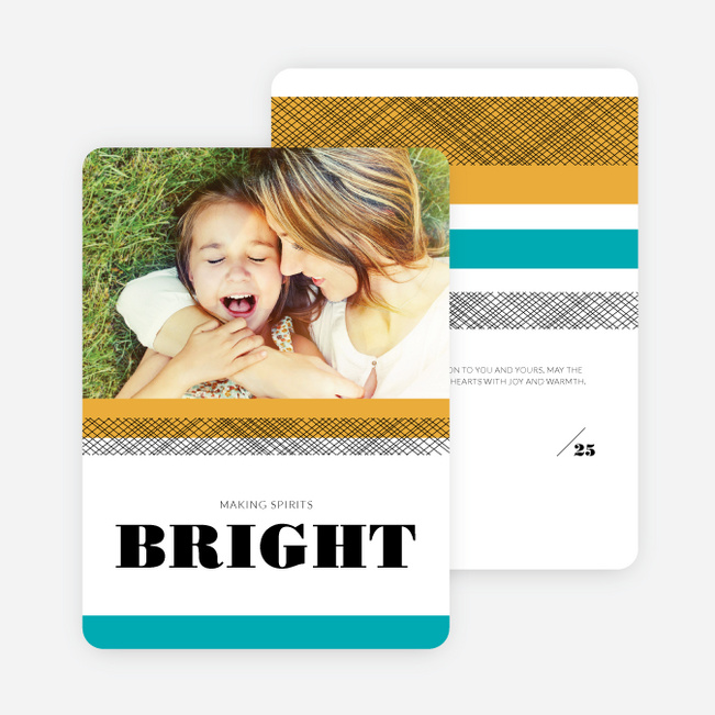 Making Spirits Bright Christmas Card - Blue