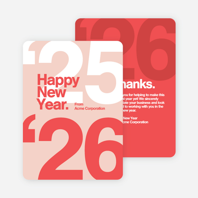 Bold Beginnings Corporate New Year Cards - Red