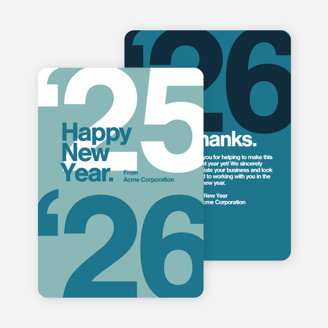 Bold Beginnings Corporate New Year Cards - Blue