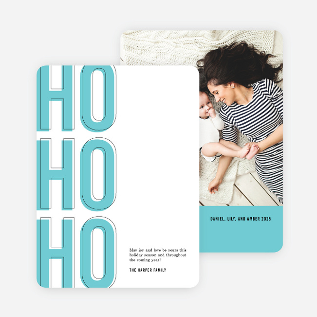 Bold Holiday Photo Christmas Cards - Blue