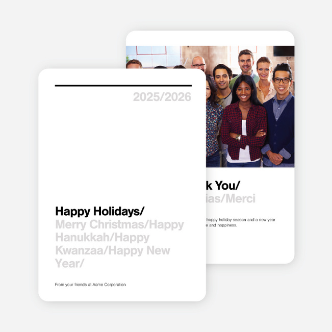 Greetings Corporate Holiday Cards - Black